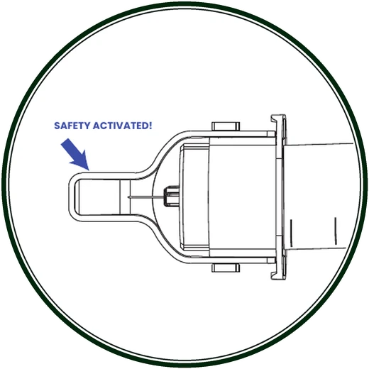 Safety activated cover top icon