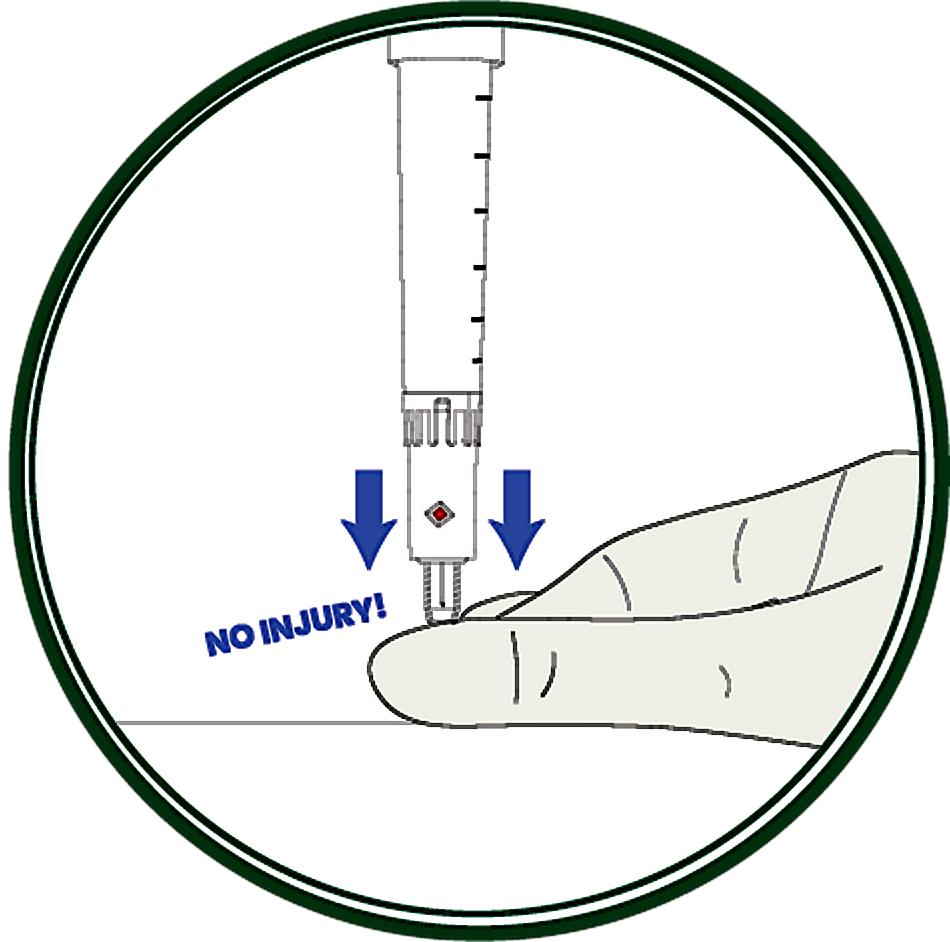 No reuse safety covered needle icon